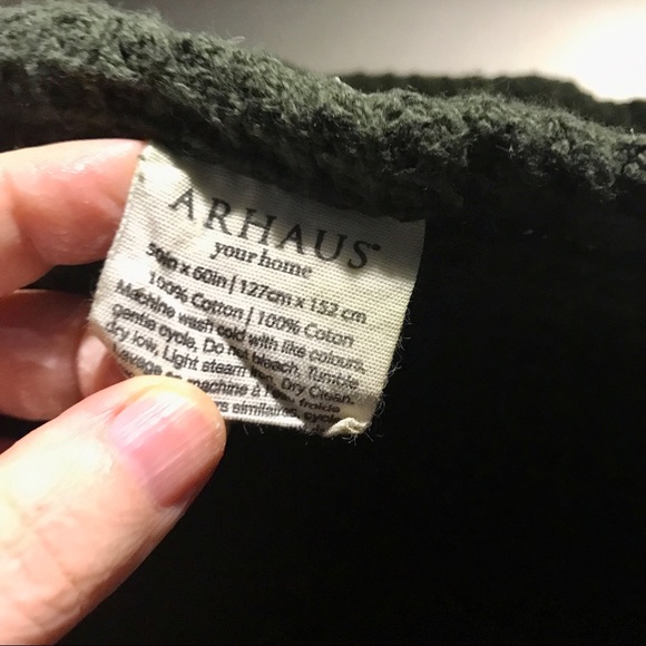 ARHAUS Waffle Throw Blanket Olive Green NEW - Picture 2 of 2